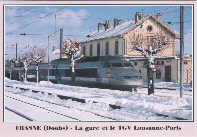 La gare et le TGV Lausanne-Paris (février 2006) 